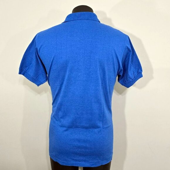 Vintage Screen Stars Plain Blank Blue Polo Shirt M Mens Nos 90s Single Stitch - Picture 4 of 6